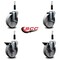 Service Caster 5'' Semi Steel Wheel Swivel 7/8'' Expanding Stem Caster Set 2 Brakes, 4PK SCC-EX20S515-SSR-2-PLB-2-78 - alternate 3